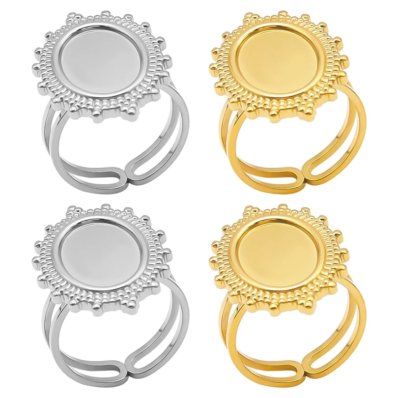 6pcs Stainless Steel Round Open Ring Cabochon Cameo Blank Tray Base Settings for DIY Rings Jewelry Making Findings Supplies
6pcs Stainless Steel Round Open Ring Cabochon Cameo Blank Tray Base Settings for DIY Rings Jewelry Making Findings Supplies