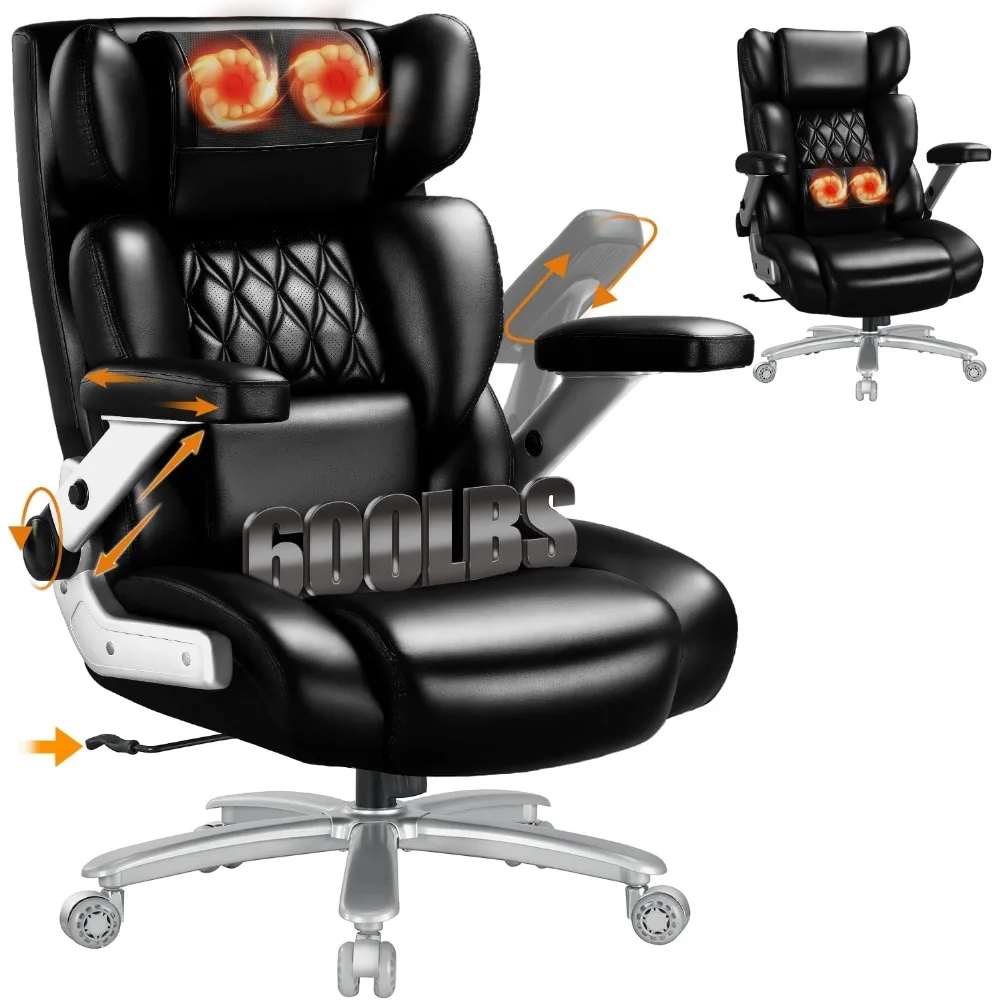 600lbs Big and Tall Office Chair with 3D Kneading Heated Massage,Comfy Heavy Duty Executive Office Desk Chair with 5D Flip Arms
600lbs Big and Tall Office Chair with 3D Kneading Heated Massage,Comfy Heavy Duty Executive Office Desk Chair with 5D Flip Arms
