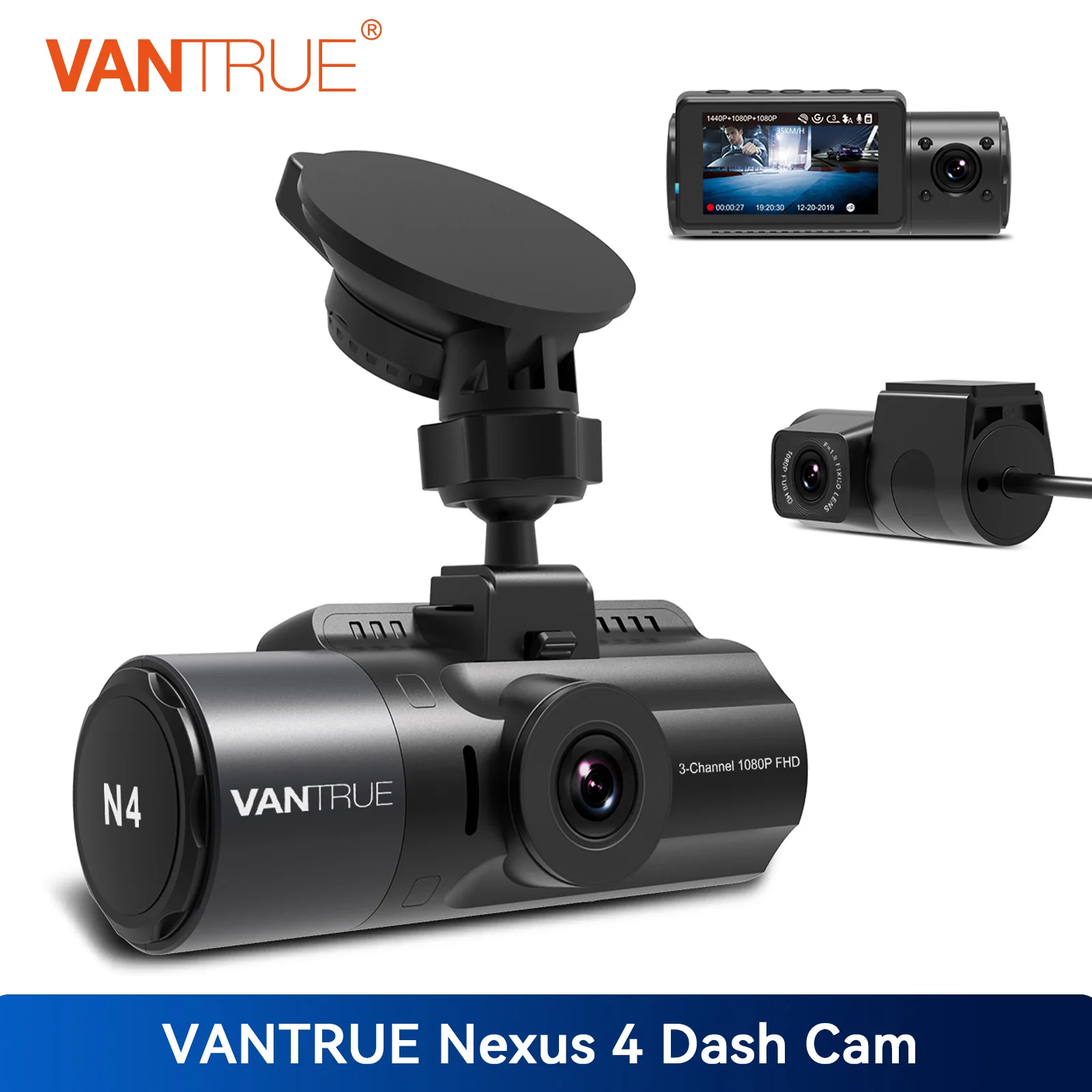 Vantrue N4 3 Channel 4K Dashcam 4K+1080P Front and Rear Dash Camera IR Night Vision 24 Hours Parking Mode Support 256GB Max
Vantrue N4 3 Channel 4K Dashcam 4K+1080P Front and Rear Dash Camera IR Night Vision 24 Hours Parking Mode Support 256GB Max