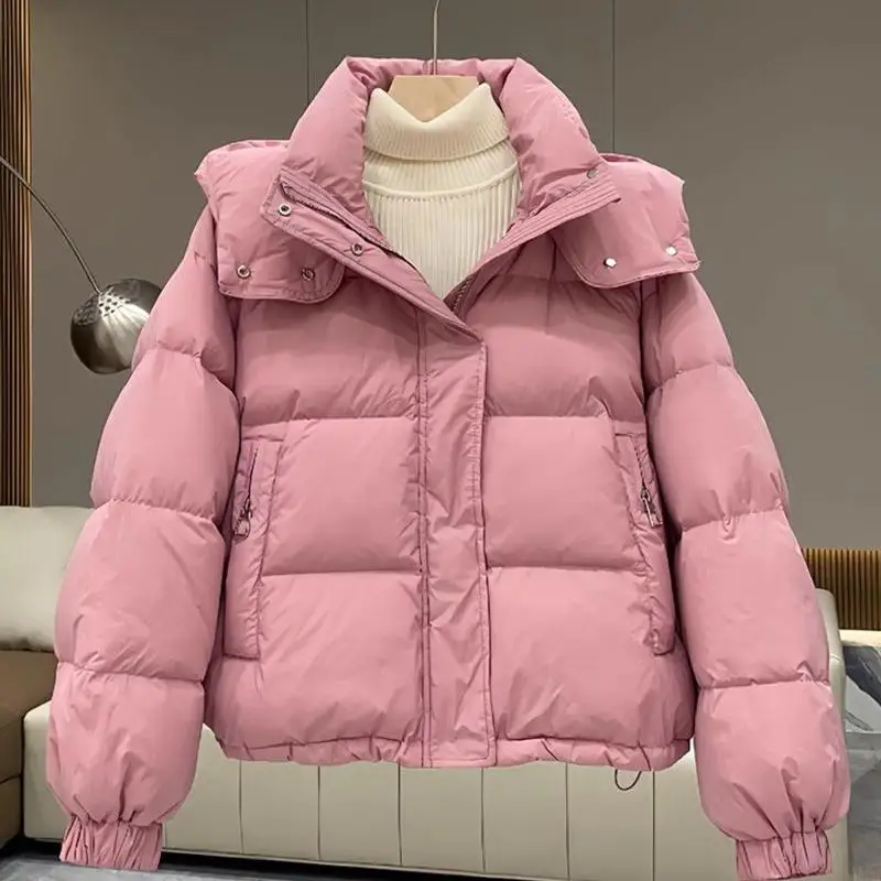 Winter Thiened Cotton Jaet Women's Loose Korean Sle ort Puffer Bread Coat Large Size Hooded Zipper Closure Long Sve
Winter Thiened Cotton Jaet Women's Loose Korean Sle ort Puffer Bread Coat Large Size Hooded Zipper Closure Long Sve
