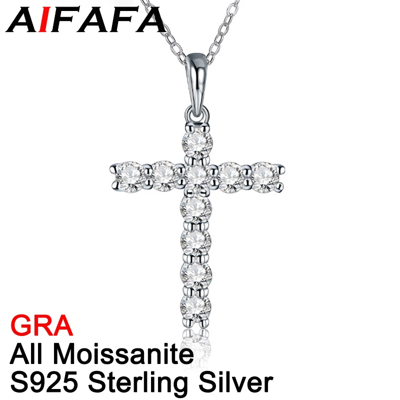 AIFAFA 3.5mm All Real Moissanite Cross Necklace Pendant For Women Man 100% S925 Sterling Silver Crucifix Neck Chain Pray Jewelry
AIFAFA 3.5mm All Real Moissanite Cross Necklace Pendant For Women Man 100% S925 Sterling Silver Crucifix Neck Chain Pray Jewelry