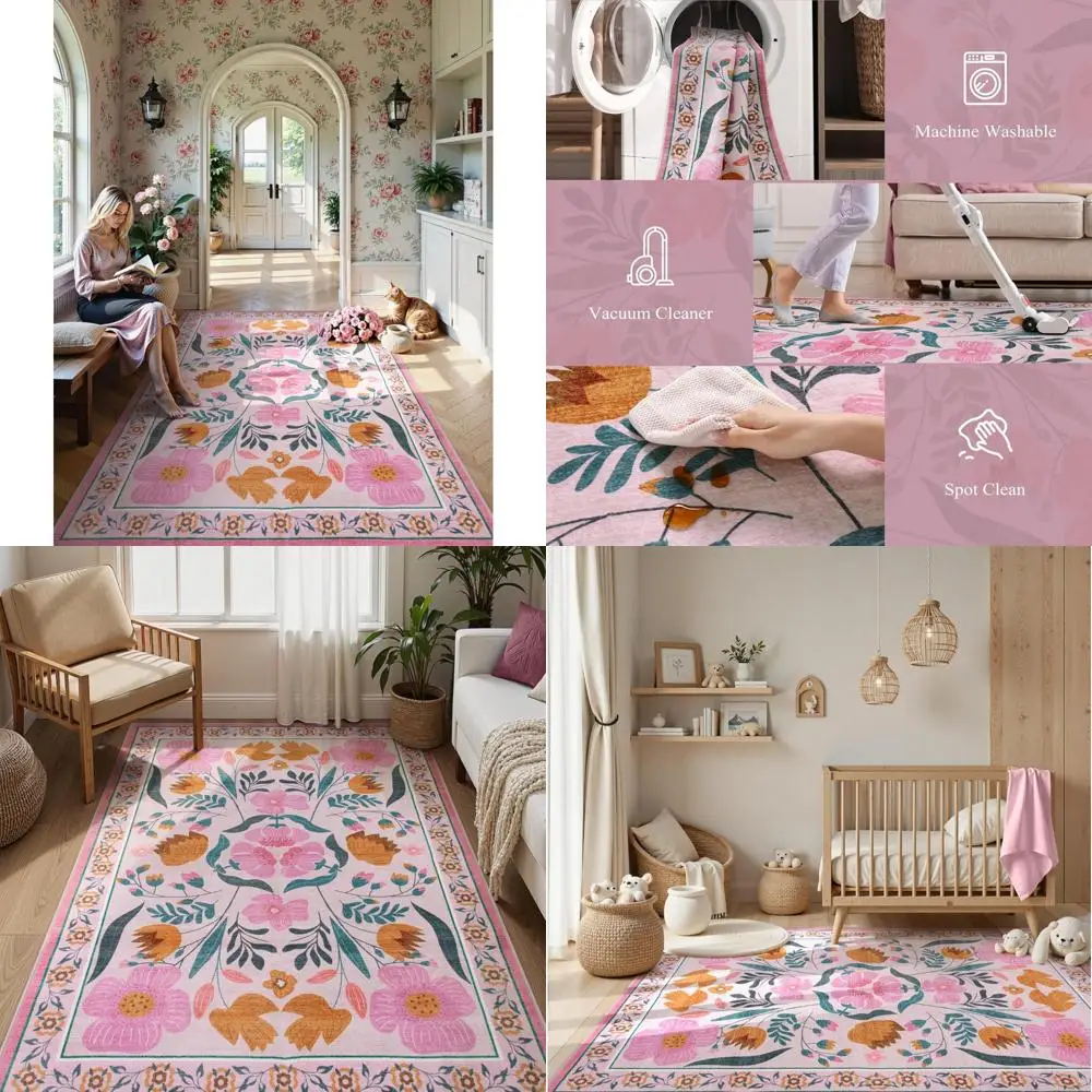 Моющийся ковер в стиле бохо с цветочным принтом 8x10, мягкий ковер для спальни с нескользящей подложкой для гостиной, винтажный стиль фермерского дома
Моющийся ковер в стиле бохо с цветочным принтом 8x10, мягкий ковер для спальни с нескользящей подложкой для гостиной, винтажный стиль фермерского дома