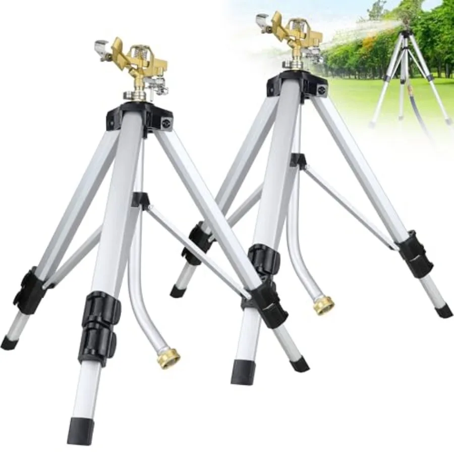 37" Metal Telescopic Tripod Sprinklers 2 Pack Heavy Duty Impact Lawn Sprinkler for Large Areas Yard Courtyards and Gardens
37" Metal Telescopic Tripod Sprinklers 2 Pack Heavy Duty Impact Lawn Sprinkler for Large Areas Yard Courtyards and Gardens