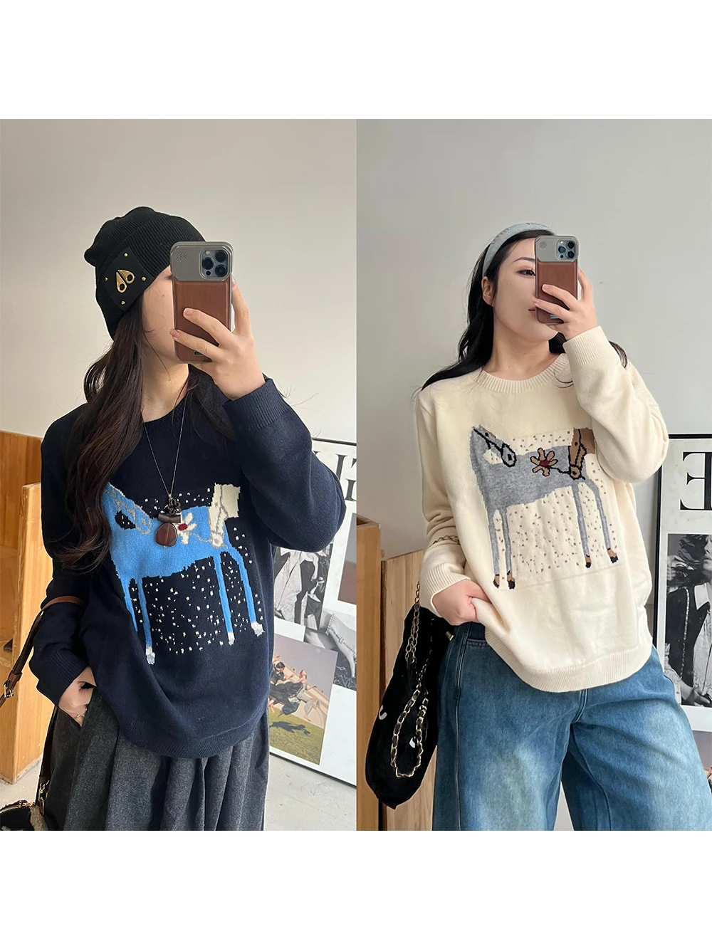 Cute Year Cartoon plus Size Women's Knitted Sweater Casual Loose Soft Comfortable Anti-Aging Casual Long Sve Sweatirt
Cute Year Cartoon plus Size Women's Knitted Sweater Casual Loose Soft Comfortable Anti-Aging Casual Long Sve Sweatirt