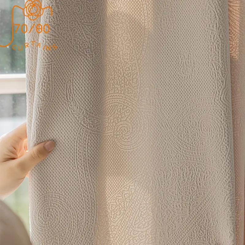 New French Relief Jacquard Cream Thickened Chenille Blackout Curtains for Living Room Bedroom French Window Customized
New French Relief Jacquard Cream Thickened Chenille Blackout Curtains for Living Room Bedroom French Window Customized