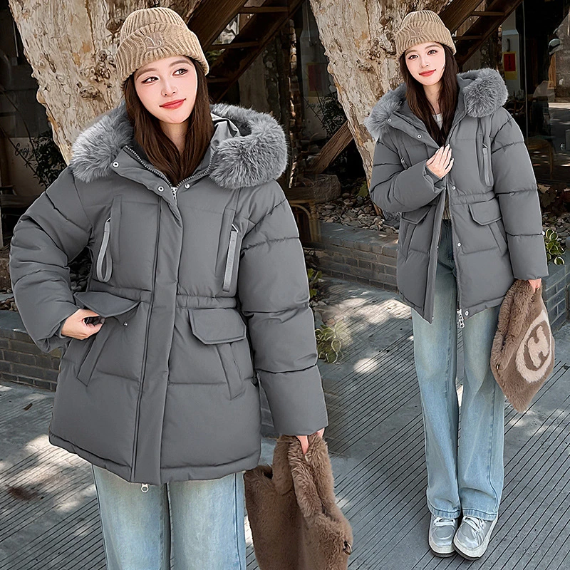 Long Cotton Padded Women's Clothing Europe America Waist Thick Warm Down Cotton Padded Jacket Big Fur Collar Loose Coat Trend
Long Cotton Padded Women's Clothing Europe America Waist Thick Warm Down Cotton Padded Jacket Big Fur Collar Loose Coat Trend