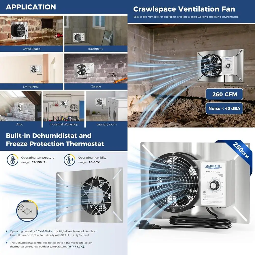 260cm Stainless Steel Space Ventilation Fan for Basements, Garages, and Attics with IP55 Rating
260cm Stainless Steel Space Ventilation Fan for Basements, Garages, and Attics with IP55 Rating
