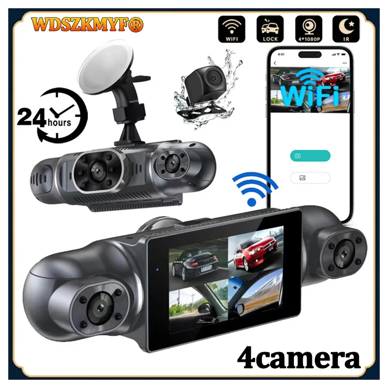 4 Channel Dash Cam for Cars 4*1080P WIFI 360 Video Recorder Rear View Camera for Vehicle Car DVR 24H Hardware Kit Car Assecories
4 Channel Dash Cam for Cars 4*1080P WIFI 360 Video Recorder Rear View Camera for Vehicle Car DVR 24H Hardware Kit Car Assecories