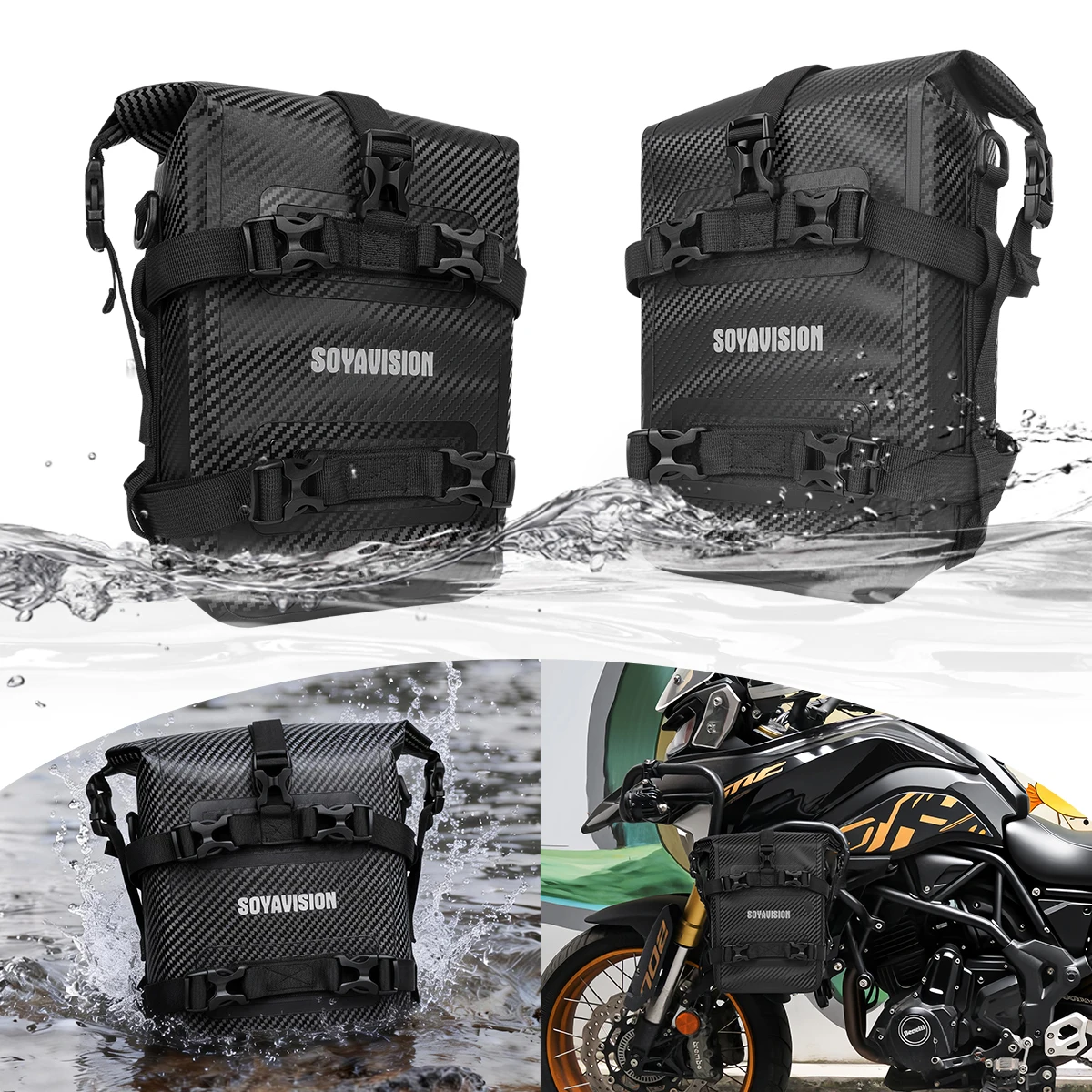 Black Universal Motorcycle Riding Waterproof Side Pocket, Large Capacity Bumper Storage Bag, Motorcycle Hanging Bag, Tail Bag
Black Universal Motorcycle Riding Waterproof Side Pocket, Large Capacity Bumper Storage Bag, Motorcycle Hanging Bag, Tail Bag
