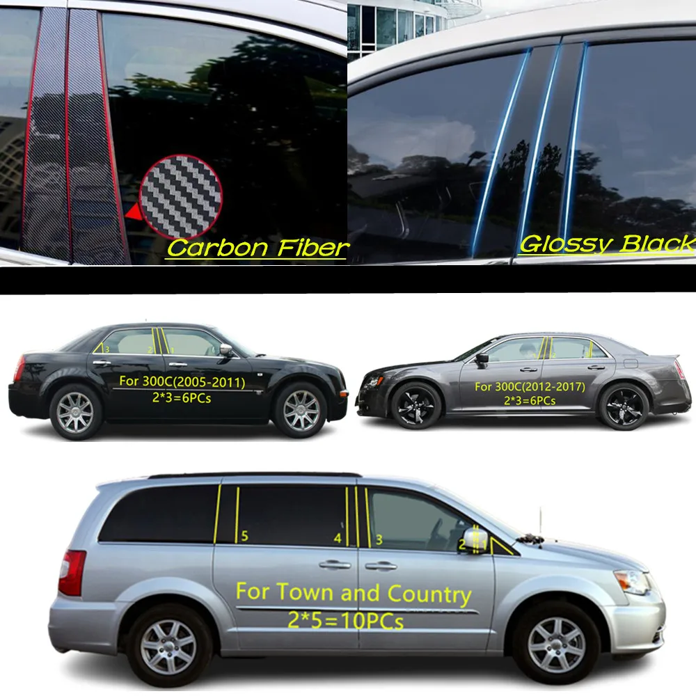 PC Material Pillar Post Cover Door Trim Window Molding Sticker For Chrysler Town and Country (2011-2013+)/300 C 300C(2005-2017)
PC Material Pillar Post Cover Door Trim Window Molding Sticker For Chrysler Town and Country (2011-2013+)/300 C 300C(2005-2017)