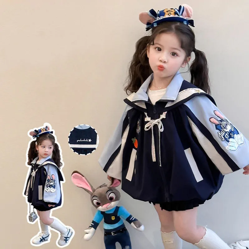 Judy Hopps Appliques Girls' Jacket Spring Autumn Navy Collar Splicing Coat Korean Fashion Cute Contrasting Color Kid's Jackets
Judy Hopps Appliques Girls' Jacket Spring Autumn Navy Collar Splicing Coat Korean Fashion Cute Contrasting Color Kid's Jackets