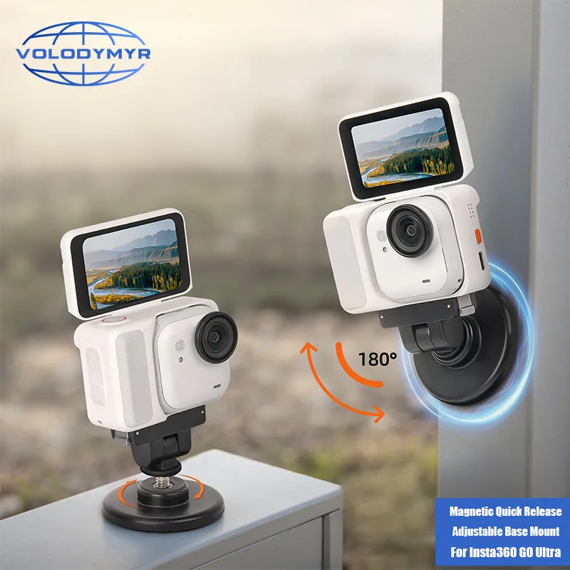 VOLODYMYR Insta360 GO Ultra Quick Release Magnetic Base Bracket 180 ° Adjustable Adapter Accessories Action Camera
VOLODYMYR Insta360 GO Ultra Quick Release Magnetic Base Bracket 180 ° Adjustable Adapter Accessories Action Camera