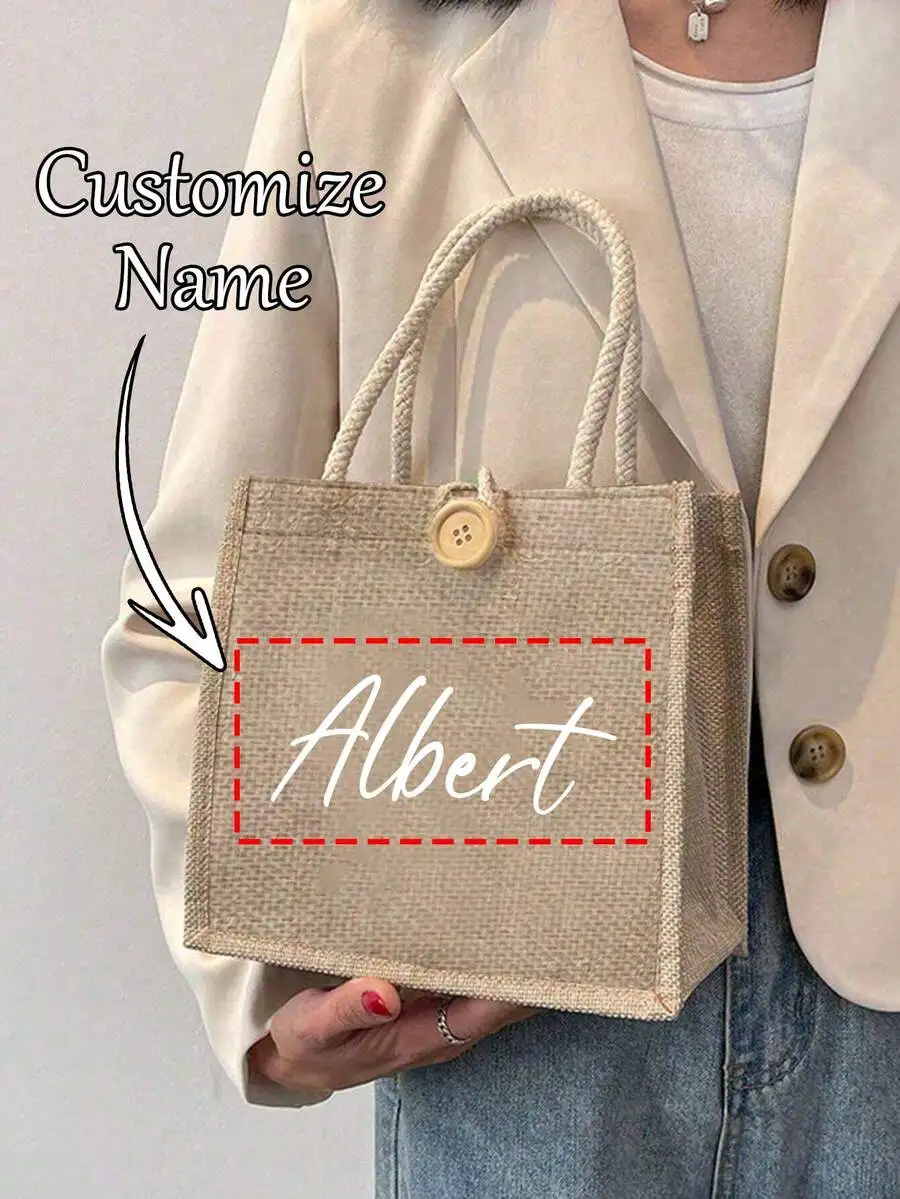 Льняная сумка-тоут с индивидуальным дизайном, с пуговицами, квадратной формы, большой вместимости
Льняная сумка-тоут с индивидуальным дизайном, с пуговицами, квадратной формы, большой вместимости