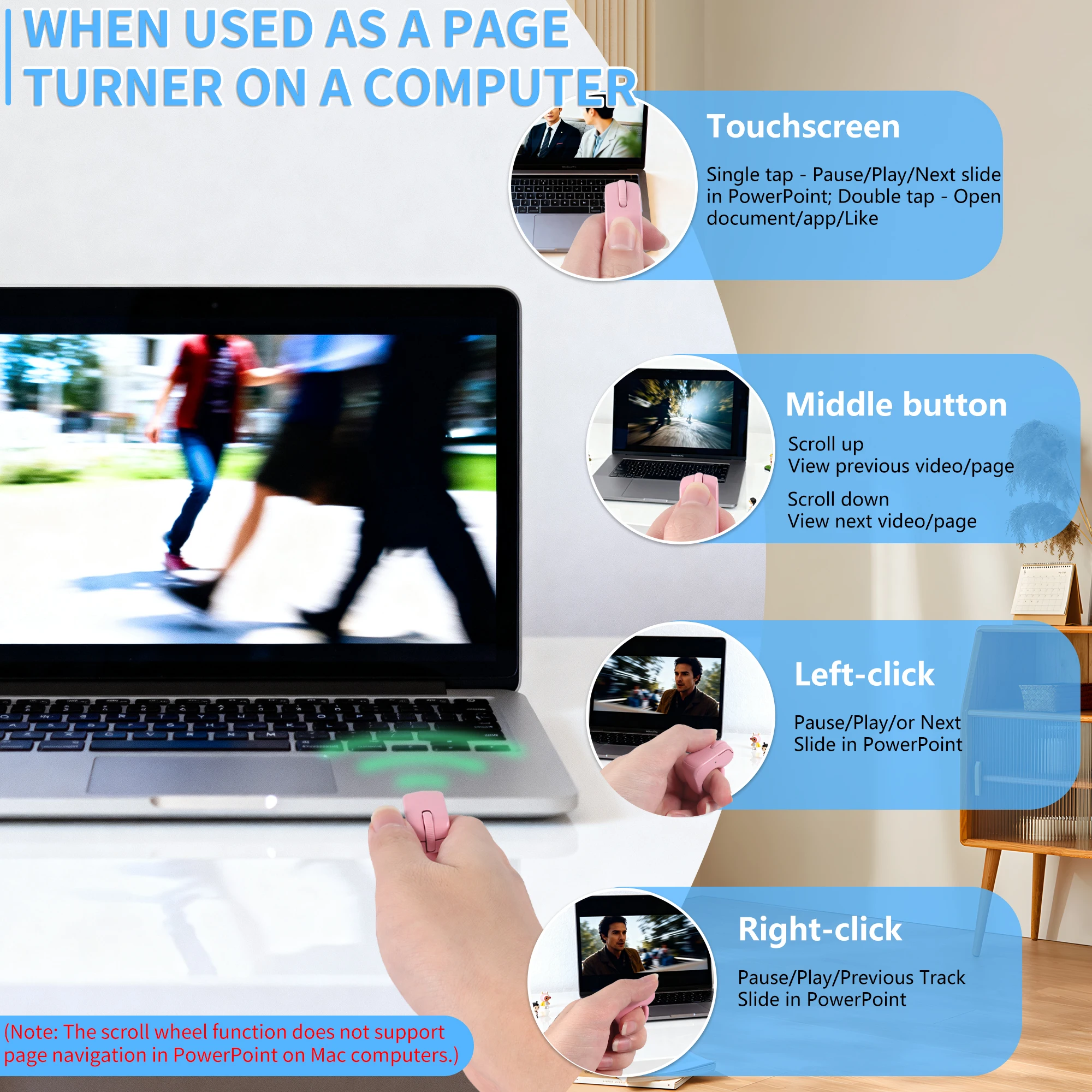 Finger Mouse With Touchpad and Scroll Wheel 2.4G Bluetooth Dual Mode Tiktok E-book Rechargeable Ring Mouse Tablet Page Turner
Finger Mouse With Touchpad and Scroll Wheel 2.4G Bluetooth Dual Mode Tiktok E-book Rechargeable Ring Mouse Tablet Page Turner