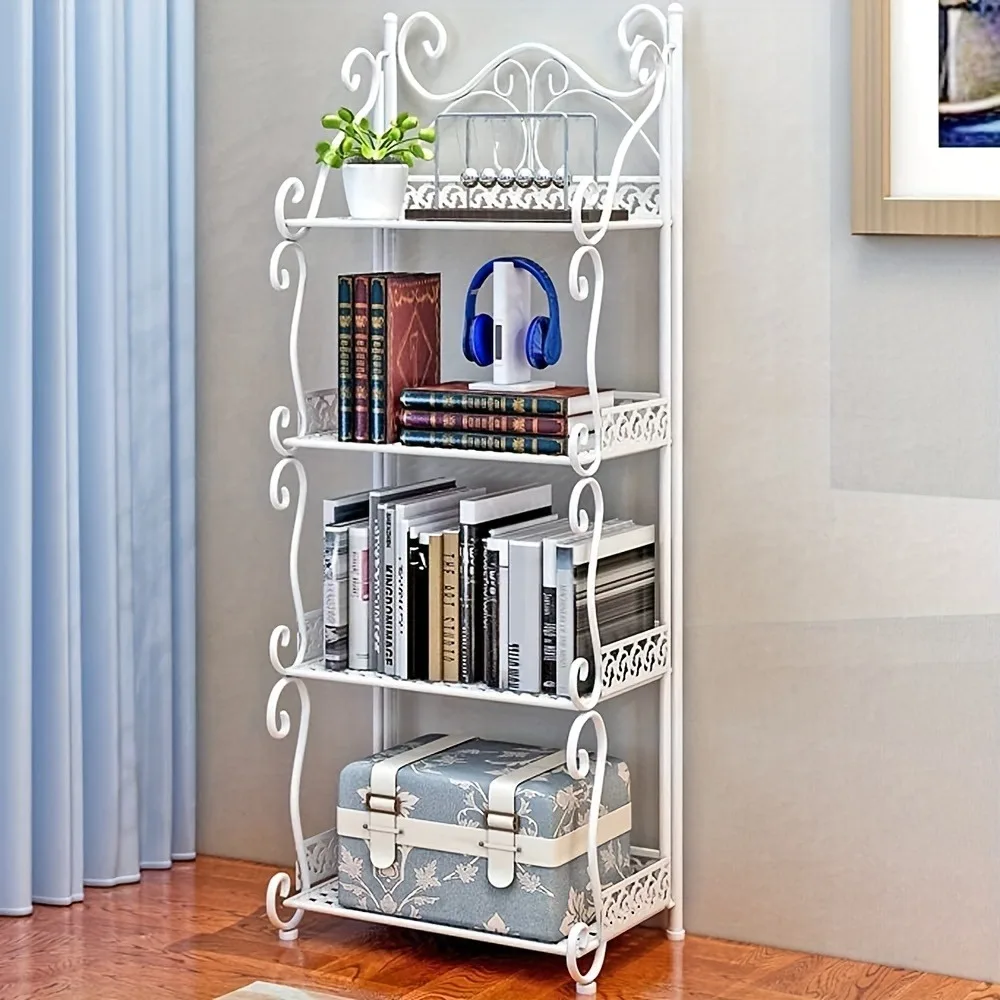 Four-Tier Bookshelf, Vintage Floor-Standing Bookcase, Tall Storage Rack for Cds, Films, And Books, Practical Book Organizer Shelves Suitable for Bedroom, Living Room, Bathroom, Kitchen, And Home Office, in White, Utility Racks
Four-Tier Bookshelf, Vintage Floor-Standing Bookcase, Tall Storage Rack for Cds, Films, And Books, Practical Book Organizer Shelves Suitable for Bedroom, Living Room, Bathroom, Kitchen, And Home Office, in White, Utility Racks