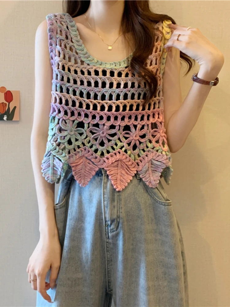 Women's Tank Top Short Hollow out Design Summer Outerwear Slimming Effect plus Size Beautiful Small Shirt Casual Straight Cut
Women's Tank Top Short Hollow out Design Summer Outerwear Slimming Effect plus Size Beautiful Small Shirt Casual Straight Cut