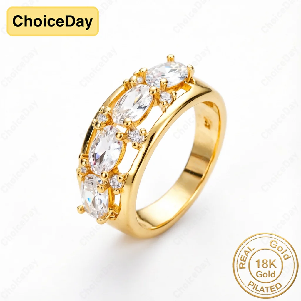 Elegant 18K Gold Plated Luxury Round Zircon Ring for Women, Fashionable Wedding Party Gift Jewelry
Elegant 18K Gold Plated Luxury Round Zircon Ring for Women, Fashionable Wedding Party Gift Jewelry