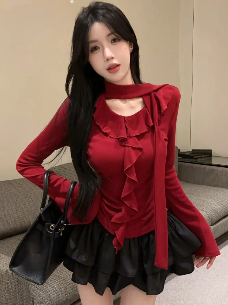 Retro Spicy Girl Style Knitted Top with Sash Fashion Slimming Design Puffy Half Skirt Two-Piece Set Women's Clothing
Retro Spicy Girl Style Knitted Top with Sash Fashion Slimming Design Puffy Half Skirt Two-Piece Set Women's Clothing