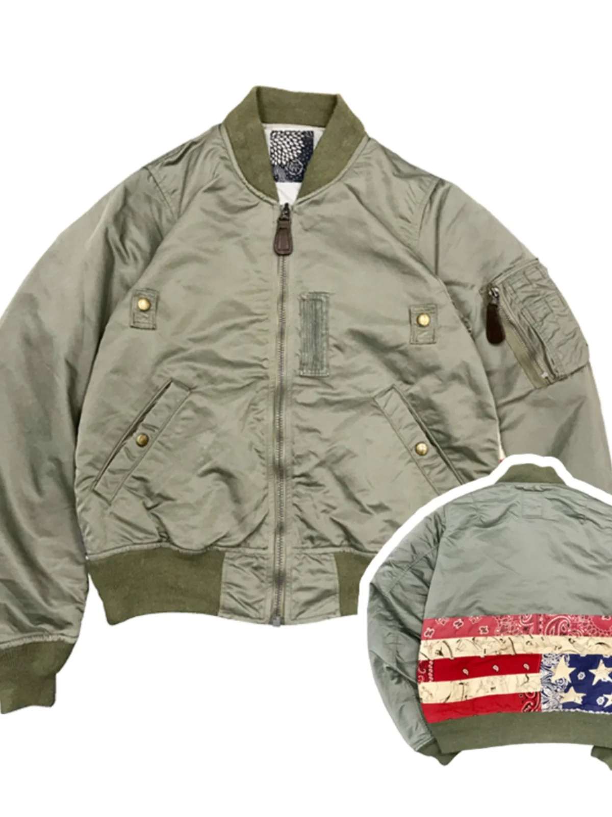 VISVIM 0021 16AW ICT THORSON First-generation national flag clay-dyed flight jacket, national flag MA1
VISVIM 0021 16AW ICT THORSON First-generation national flag clay-dyed flight jacket, national flag MA1