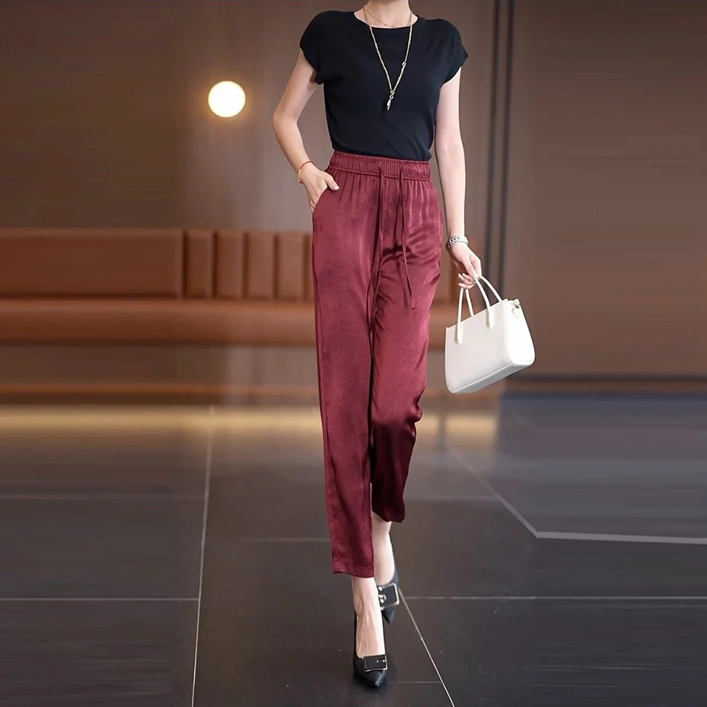 Ice Silk Pants Womens Casual Pants Casual Spring Wear Spring Summer High Elasticity Fabric Spring Summer Fashion
Ice Silk Pants Womens Casual Pants Casual Spring Wear Spring Summer High Elasticity Fabric Spring Summer Fashion
