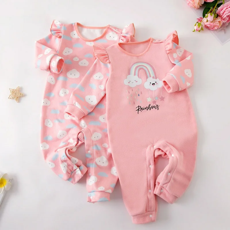 Autumn And Winter New Women's Baby Warm Jumpsuit Shaker Printed Rainbow Long Flying Sleeve Hajis Crawling Clothes 0-2Y
Autumn And Winter New Women's Baby Warm Jumpsuit Shaker Printed Rainbow Long Flying Sleeve Hajis Crawling Clothes 0-2Y