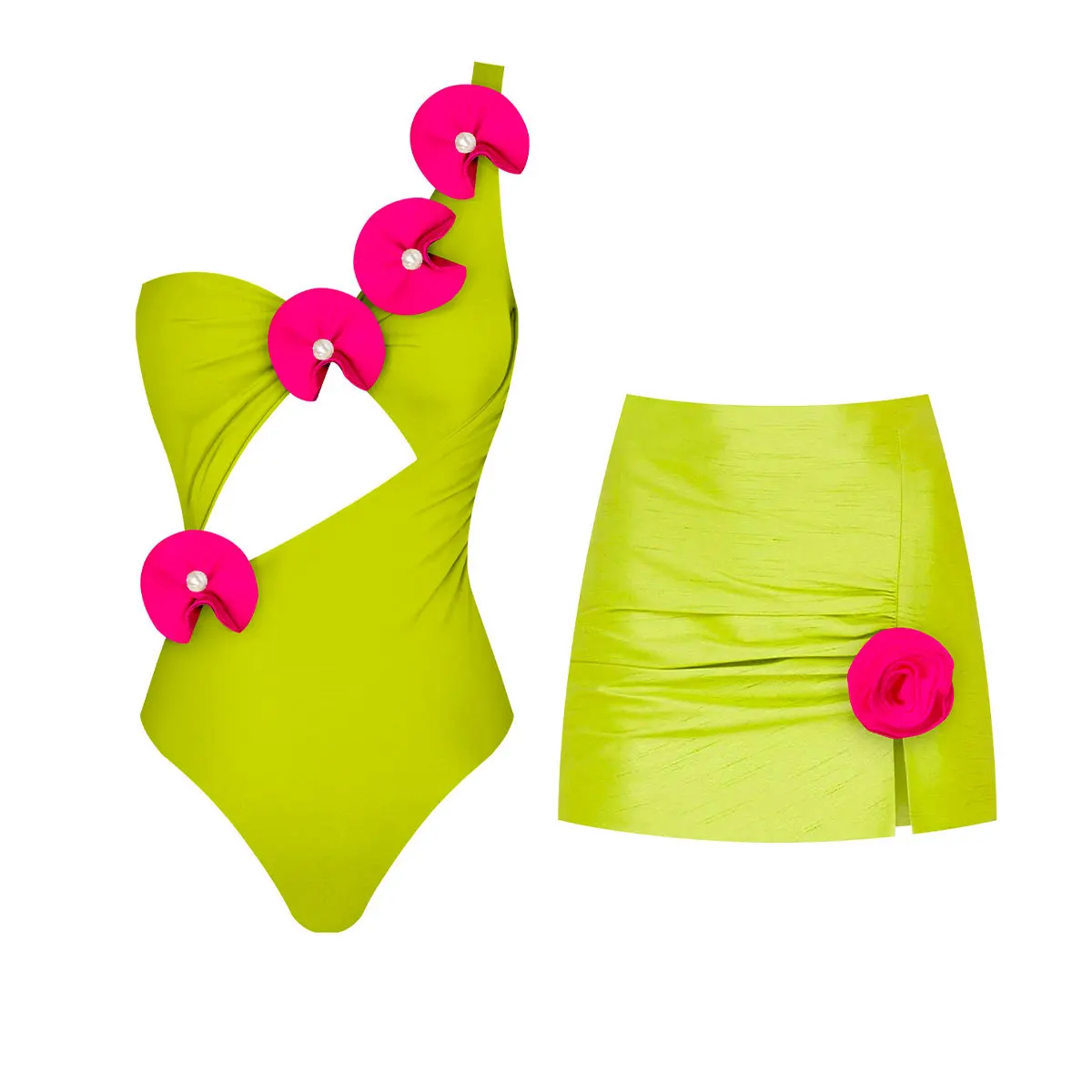Sexy Solid Color One-piece Swimsuit 2025 Women Single Shoulder Strapless Hollow Half Body Hip Hugging Short Skirt Two-piece Set
Sexy Solid Color One-piece Swimsuit 2025 Women Single Shoulder Strapless Hollow Half Body Hip Hugging Short Skirt Two-piece Set