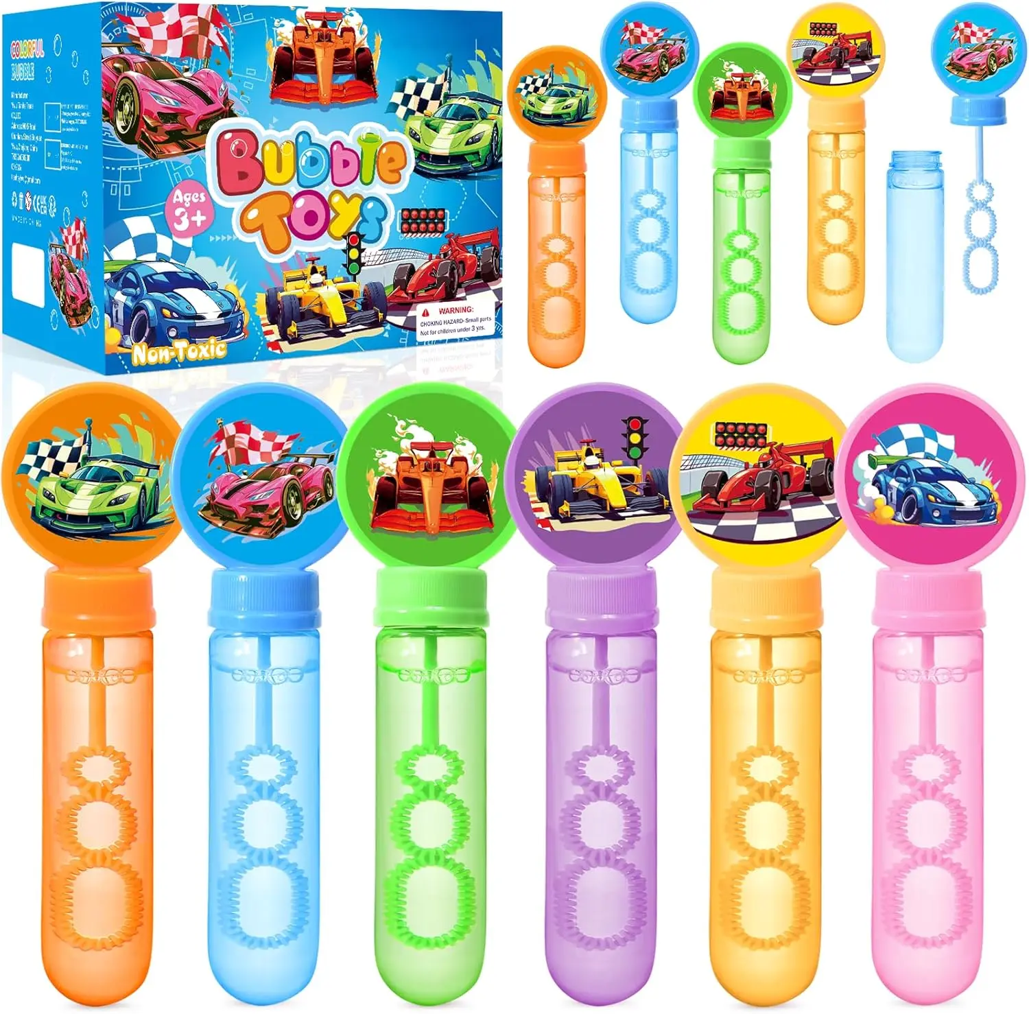 24 Large Race Car Bubble Wands - 6 Styles & Colors, Party Favors for Kids, Pinata Fillers, Carnival Prizes
24 Large Race Car Bubble Wands - 6 Styles & Colors, Party Favors for Kids, Pinata Fillers, Carnival Prizes