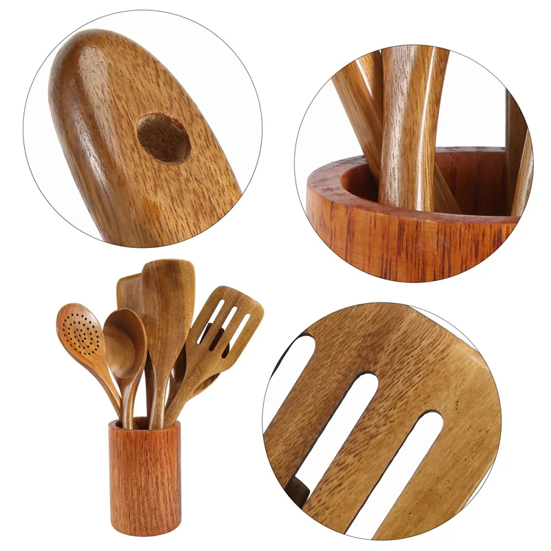 A68P-9 PCS Wooden Spoons For Cooking, Wooden Utensils For Cooking With Utensils Holder, Teak Wooden Kitchen Utensils Set
A68P-9 PCS Wooden Spoons For Cooking, Wooden Utensils For Cooking With Utensils Holder, Teak Wooden Kitchen Utensils Set