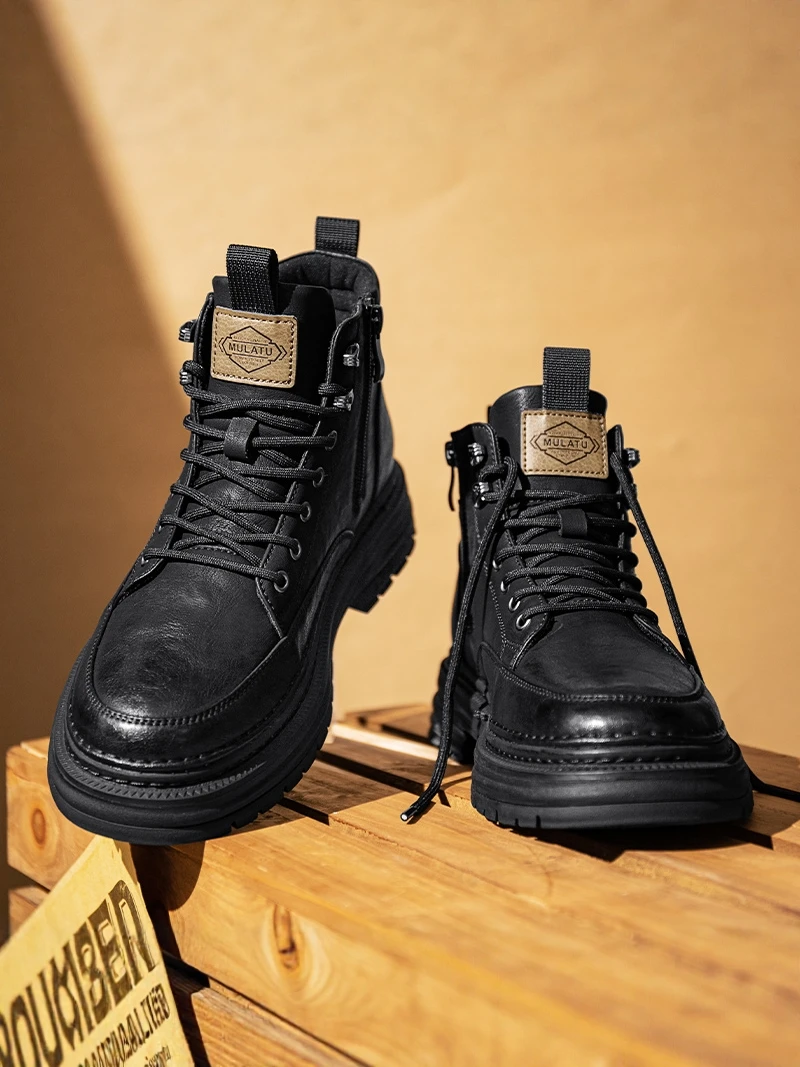 Men's High-Top Work Boots Casual Black British Style Boots Spring Autumn Wear-Resistant Rubber Bottom Leather Shoes
Men's High-Top Work Boots Casual Black British Style Boots Spring Autumn Wear-Resistant Rubber Bottom Leather Shoes