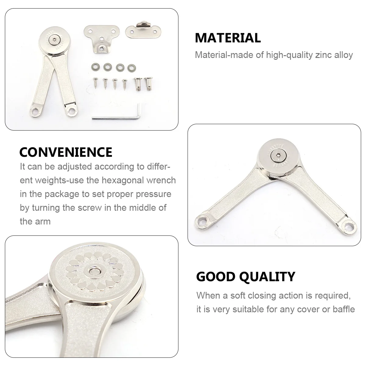 2pcs Furniture Hinges Kitchen Cabinet Support Rod Lift Stay Buffer Damper Gas Spring Lid Rotatable Silver Left Right Adjustable
2pcs Furniture Hinges Kitchen Cabinet Support Rod Lift Stay Buffer Damper Gas Spring Lid Rotatable Silver Left Right Adjustable