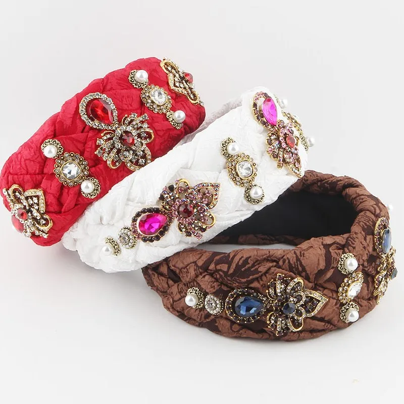 Wide Headbands Fashion Baroque Pearl Gemstone Hair Accessories Head Band Fashion Headwear Crystal Hairbands for Women Wholesale
Wide Headbands Fashion Baroque Pearl Gemstone Hair Accessories Head Band Fashion Headwear Crystal Hairbands for Women Wholesale