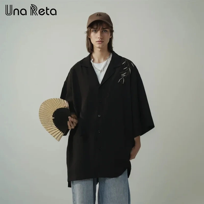 Una Reta Men's Shirt Summer Tops Streetwear Hip hop Embroidery Shirts Women Loose Short sleeve Chinese Style Couple Shirts
Una Reta Men's Shirt Summer Tops Streetwear Hip hop Embroidery Shirts Women Loose Short sleeve Chinese Style Couple Shirts