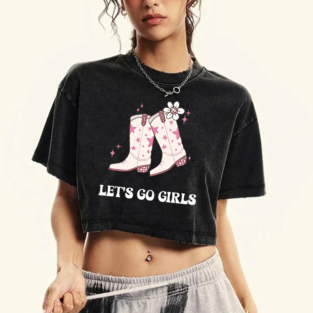 Let'S Go Girls Star Boots Printed Washed T-Shirt Women Crop Summer Cotton Tops Trendy Fitness Tee Shirts Casual Crewneck T Shirt
Let'S Go Girls Star Boots Printed Washed T-Shirt Women Crop Summer Cotton Tops Trendy Fitness Tee Shirts Casual Crewneck T Shirt