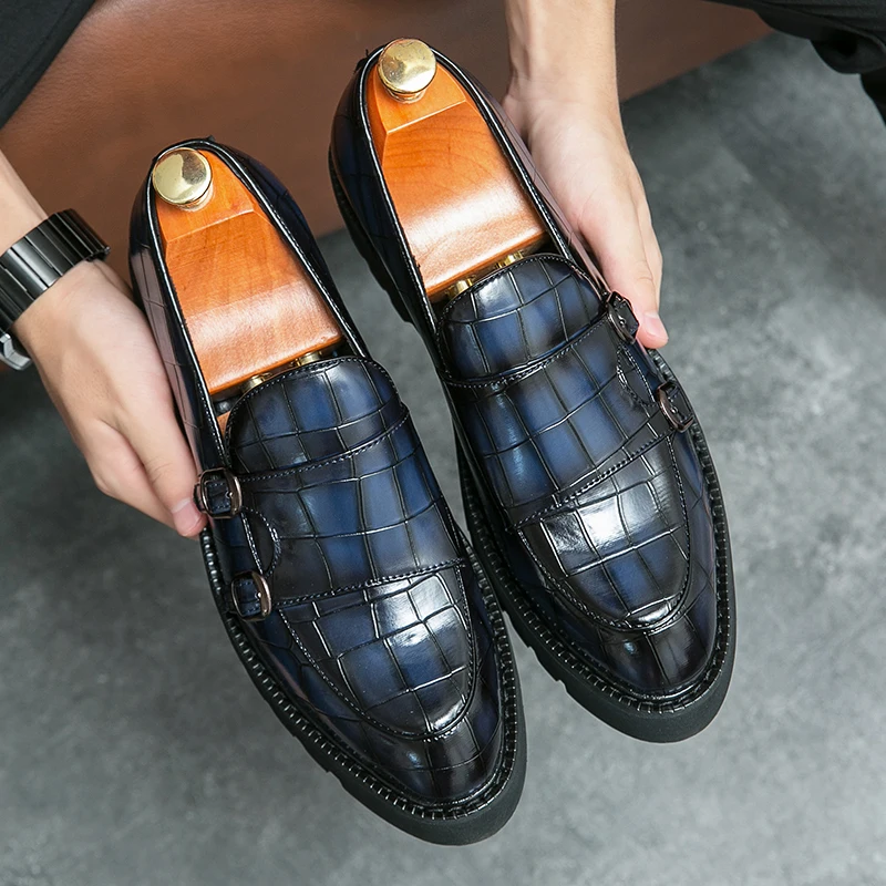 Business Shoes for Men Formal Loafers Dress Oxfords Men's Wedding Shoes Fashion Blue Leather Elegant Thick Soled Male Footwear
Business Shoes for Men Formal Loafers Dress Oxfords Men's Wedding Shoes Fashion Blue Leather Elegant Thick Soled Male Footwear