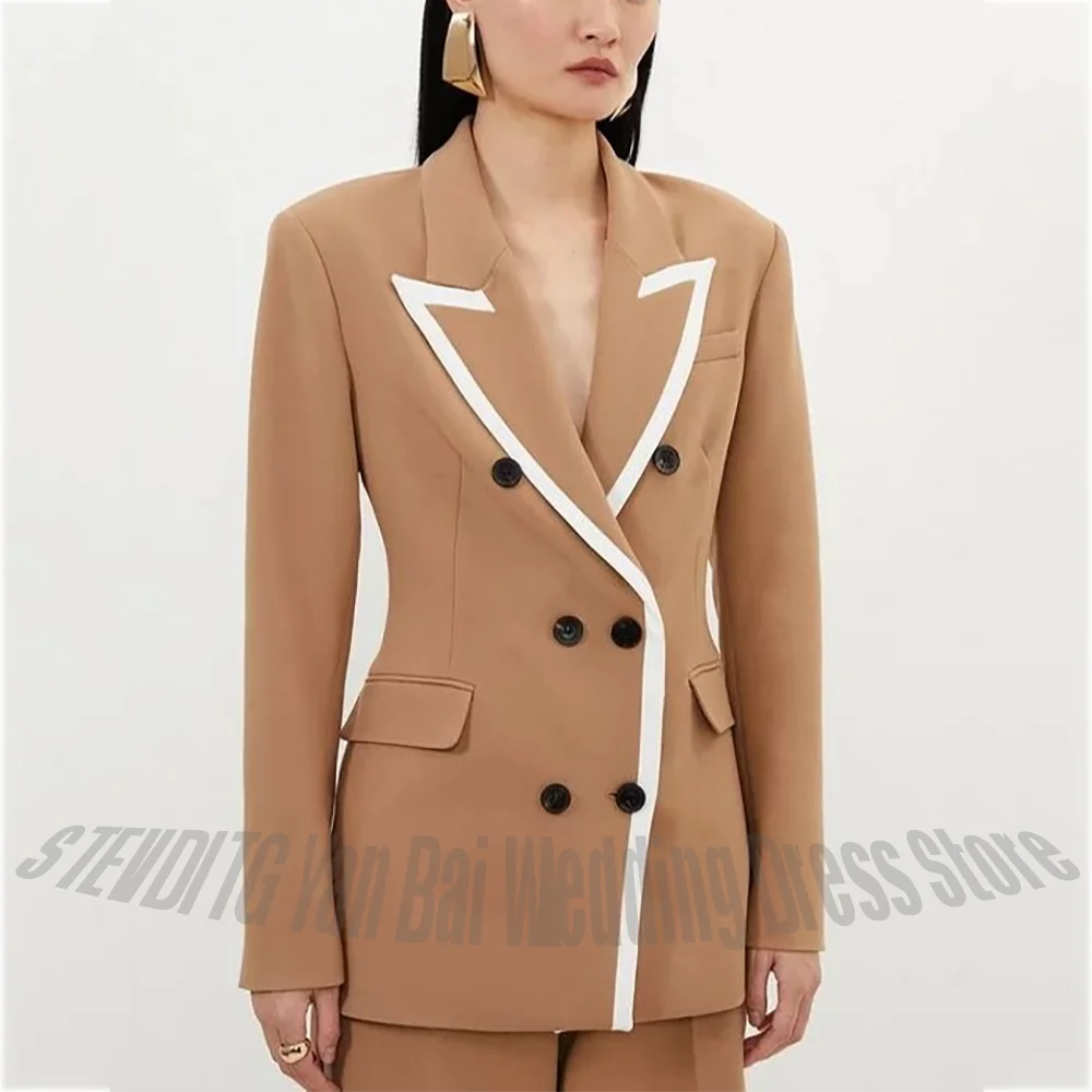Peaked Lapel Women's Suit Set Two Pieces Formal Elegant Double Breasted High Quality Outfit Modern Party Prom Women Wear
Peaked Lapel Women's Suit Set Two Pieces Formal Elegant Double Breasted High Quality Outfit Modern Party Prom Women Wear