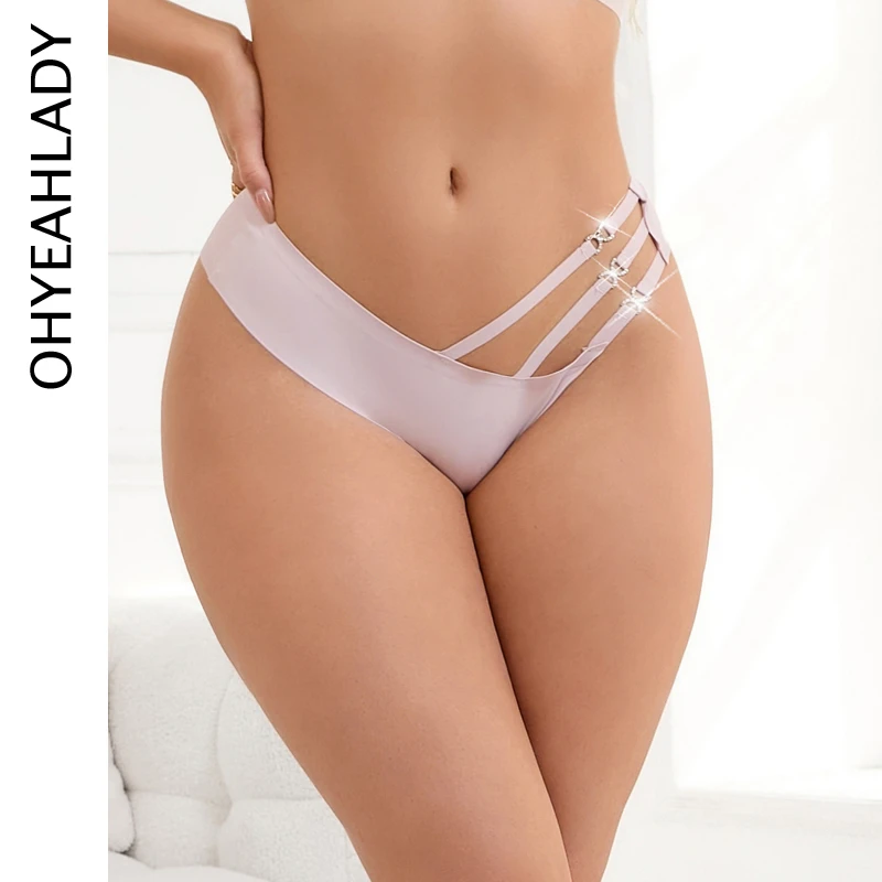 Ohyeahlady Solid Pink Women Seamless Sexy Panties Fashion Strappy Briefs See Through Elastic Plus Size Underwear with Rhinestone
Ohyeahlady Solid Pink Women Seamless Sexy Panties Fashion Strappy Briefs See Through Elastic Plus Size Underwear with Rhinestone