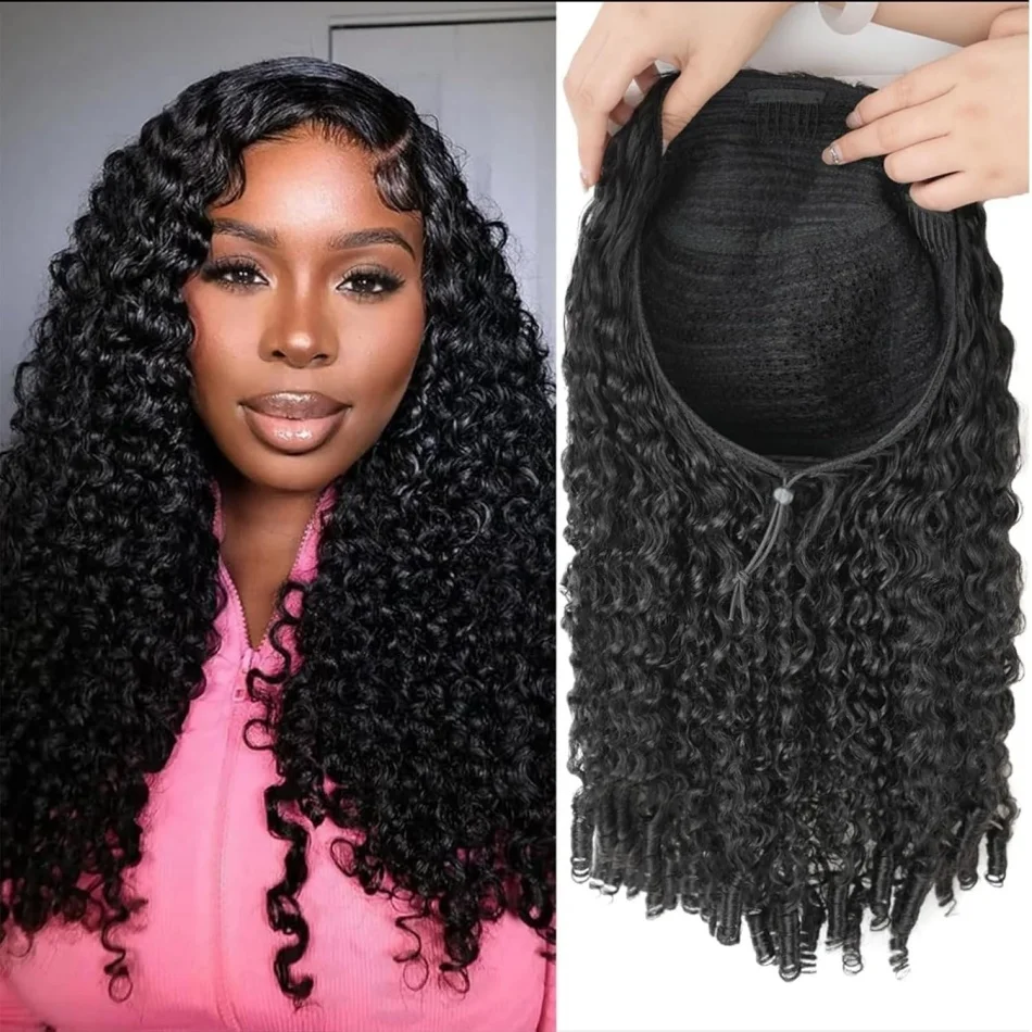 Curly Human Hair Half Wig Burmese Curly Half Wig For Women Ready To Wear 3 In 1 Flip Over Natural Black Glueless Wigs
Curly Human Hair Half Wig Burmese Curly Half Wig For Women Ready To Wear 3 In 1 Flip Over Natural Black Glueless Wigs