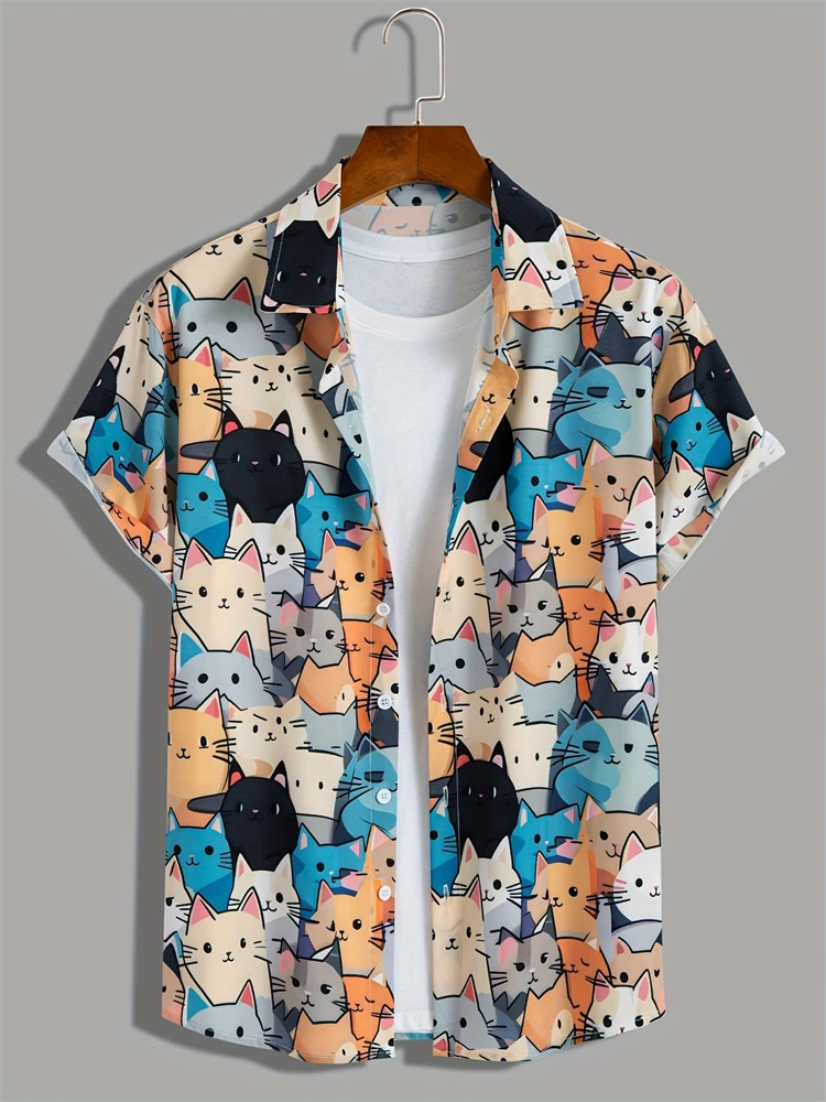 2025 Neutral Fashion Cute Cat Print Short-sleeved Shirt Men's Casual Daily Wear Short-sleeved Shirt Men's Harajuku Hawaii Shirt
2025 Neutral Fashion Cute Cat Print Short-sleeved Shirt Men's Casual Daily Wear Short-sleeved Shirt Men's Harajuku Hawaii Shirt