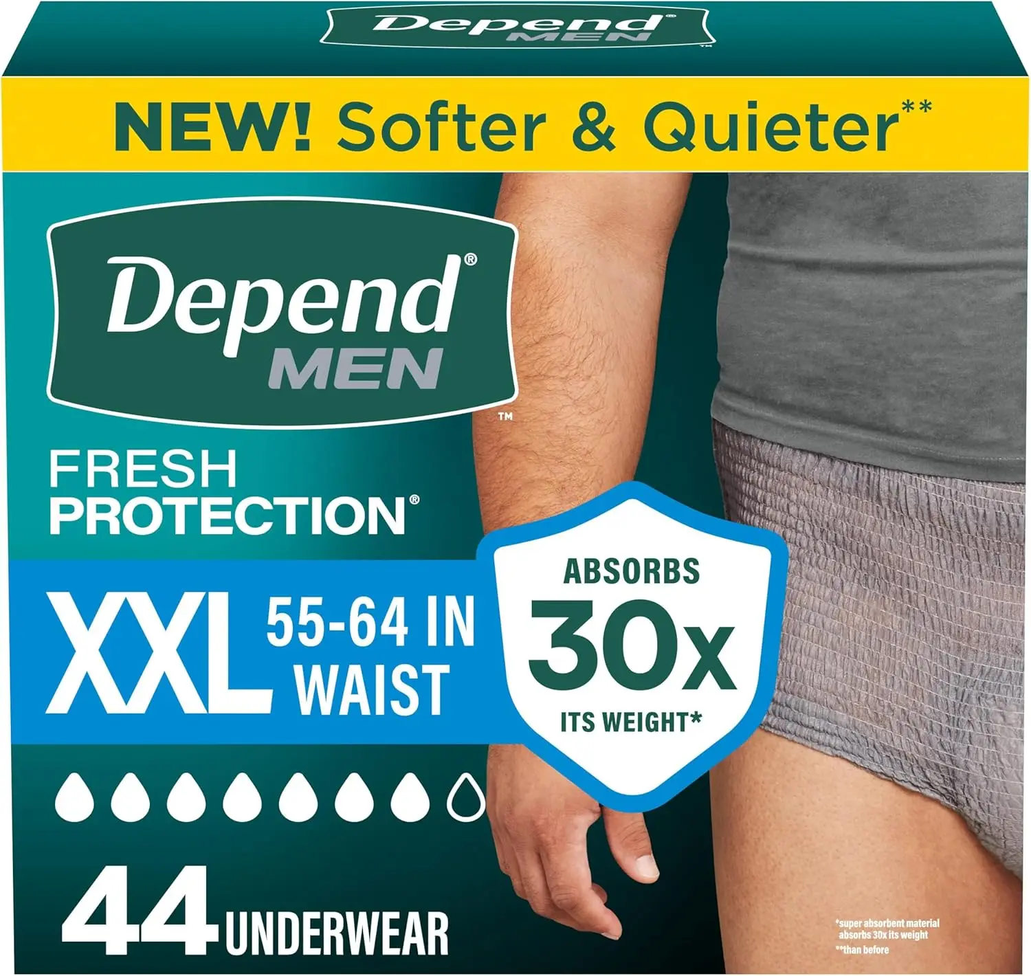 Maximum Absorbency Adult Diapers for Men, XXL, 44 Count, Leak Protection, Odor Control
Maximum Absorbency Adult Diapers for Men, XXL, 44 Count, Leak Protection, Odor Control