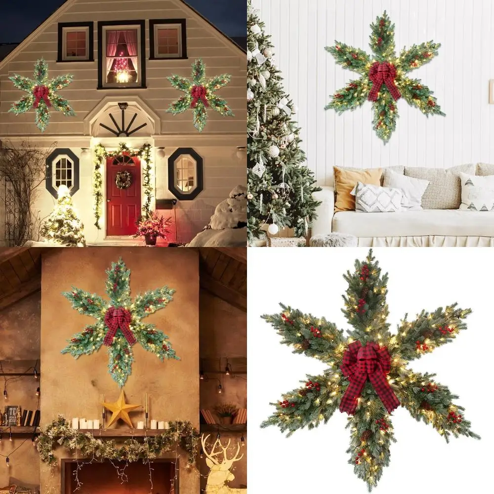 48 Pre-Lit 4FT Christmas Wreath with 120 LED Lights, Bows, Berries, Cones for Home & Outdoor Decor
48 Pre-Lit 4FT Christmas Wreath with 120 LED Lights, Bows, Berries, Cones for Home & Outdoor Decor