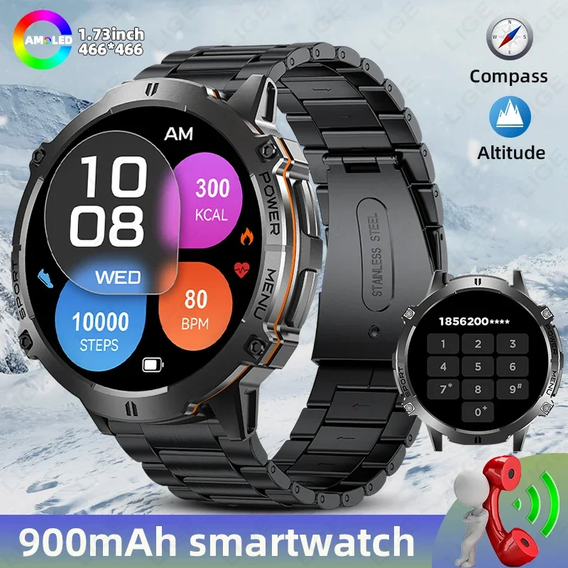 LIGE New Compass 1.73 inch AMOLED HD Screen Fitness Smartwatch Heart Rate Blood Oxygen Tracking 100 Sports Modes Smart Watch Men
LIGE New Compass 1.73 inch AMOLED HD Screen Fitness Smartwatch Heart Rate Blood Oxygen Tracking 100 Sports Modes Smart Watch Men