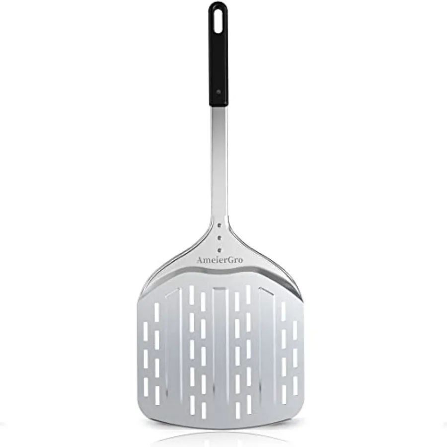12" Perforated Pizza Peel Long Handle 31" Anodised Aluminum Pizza Spatula Paddle Pizza Oven Accessories for Pizza Stone/Grill
12" Perforated Pizza Peel Long Handle 31" Anodised Aluminum Pizza Spatula Paddle Pizza Oven Accessories for Pizza Stone/Grill
