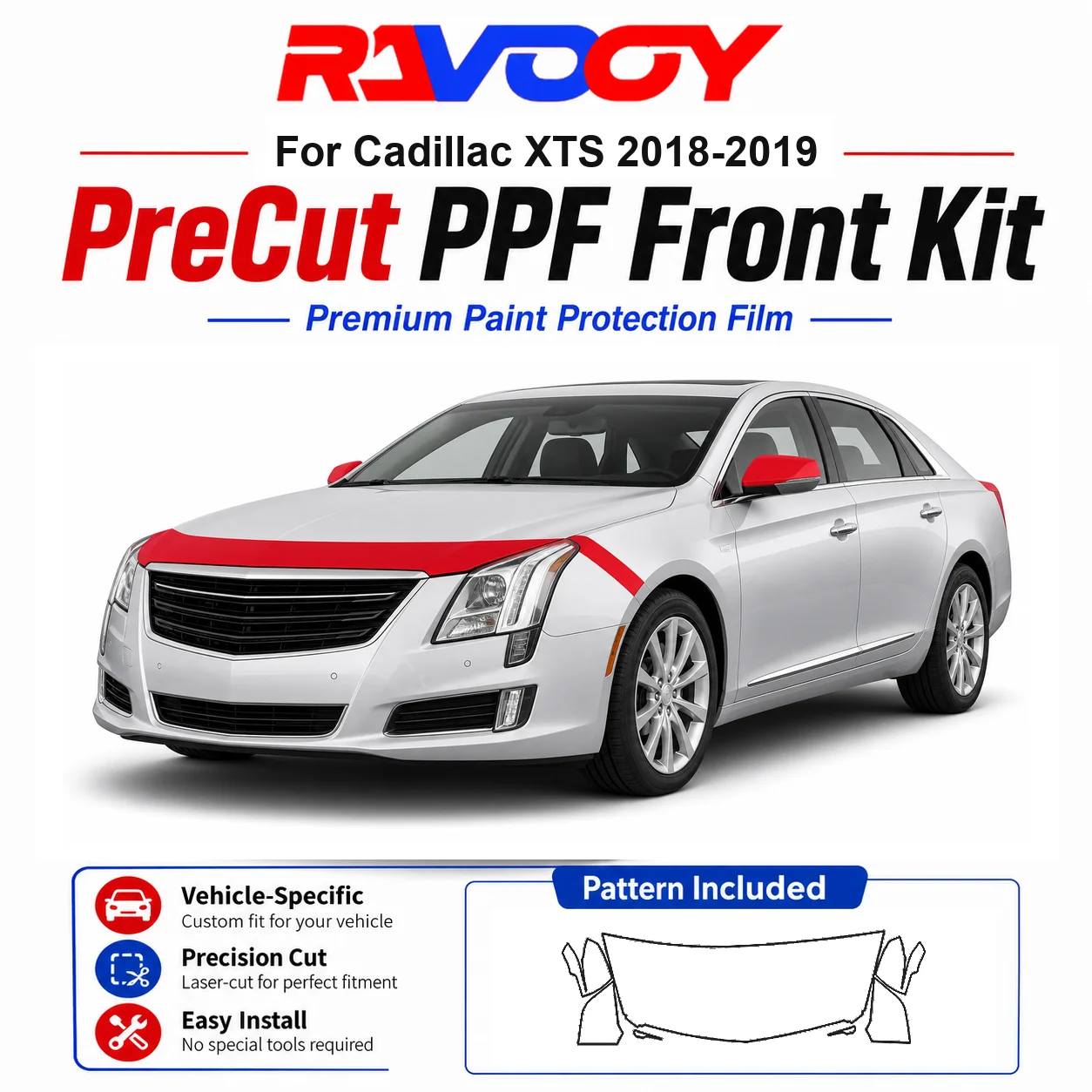 8.5mil TPU Precut PPF Kit For Cadillac XTS 2018-2019 - Hood, Fenders & Mirror Set - Self-Healing Clear Bra Film
8.5mil TPU Precut PPF Kit For Cadillac XTS 2018-2019 - Hood, Fenders & Mirror Set - Self-Healing Clear Bra Film