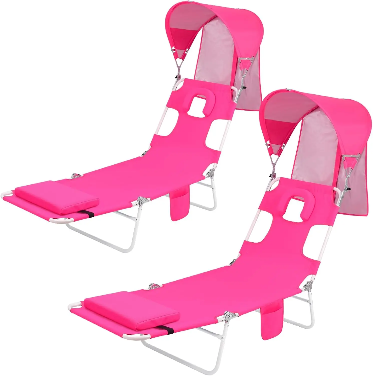 Portable Backpack Beach Chair with Sun Shade Canopy, UPF 50+ Protection for Outdoor Relaxation and Tanning, Pink, 2-Pack
Portable Backpack Beach Chair with Sun Shade Canopy, UPF 50+ Protection for Outdoor Relaxation and Tanning, Pink, 2-Pack