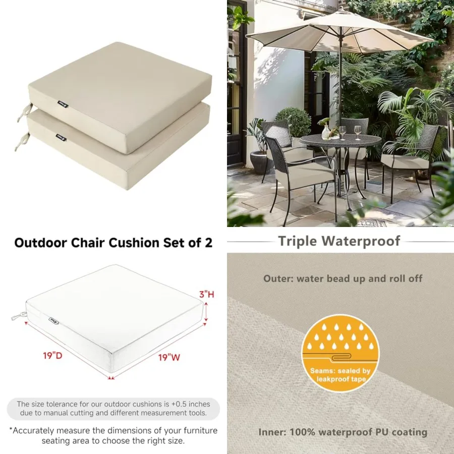 Patio Chair Cushions ch Waterproof Outdoor Seat Cushions for Patio Furniture -Year Color Fastness Garden Sofa Couch Chair Pads
Patio Chair Cushions ch Waterproof Outdoor Seat Cushions for Patio Furniture -Year Color Fastness Garden Sofa Couch Chair Pads