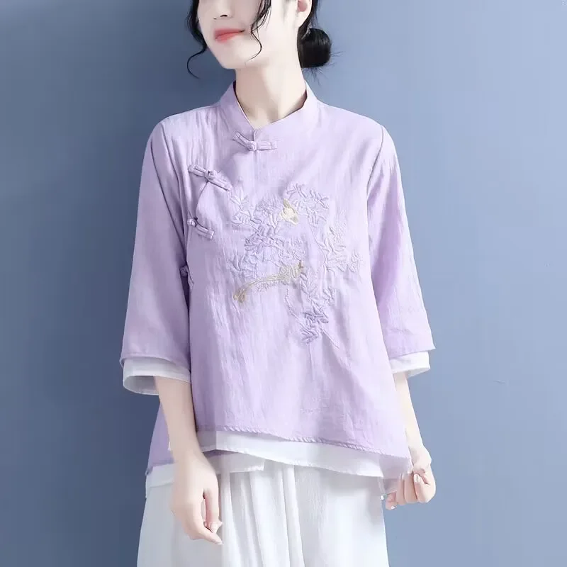 Elegant Pink Shirt Top Women's Traditional Chinese Spring Autumn Retro Embroidery Button Traditional Chinese Clothing for Women
Elegant Pink Shirt Top Women's Traditional Chinese Spring Autumn Retro Embroidery Button Traditional Chinese Clothing for Women