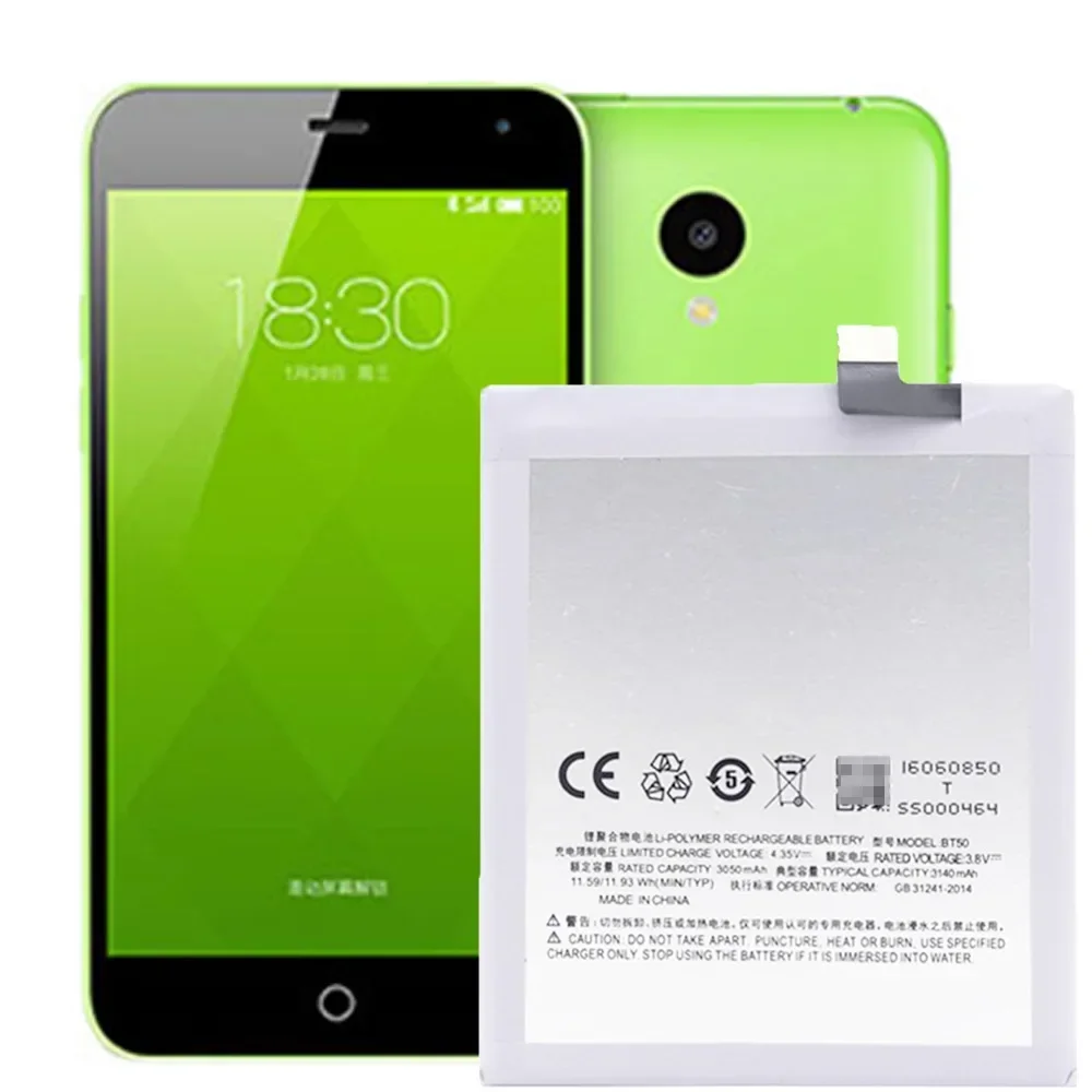 BT50 Replacement Battery For Meizu Meilan M1 High Quality Mobile Phone 3140mAh Large Capacity Latest Li-ion Bateria
BT50 Replacement Battery For Meizu Meilan M1 High Quality Mobile Phone 3140mAh Large Capacity Latest Li-ion Bateria