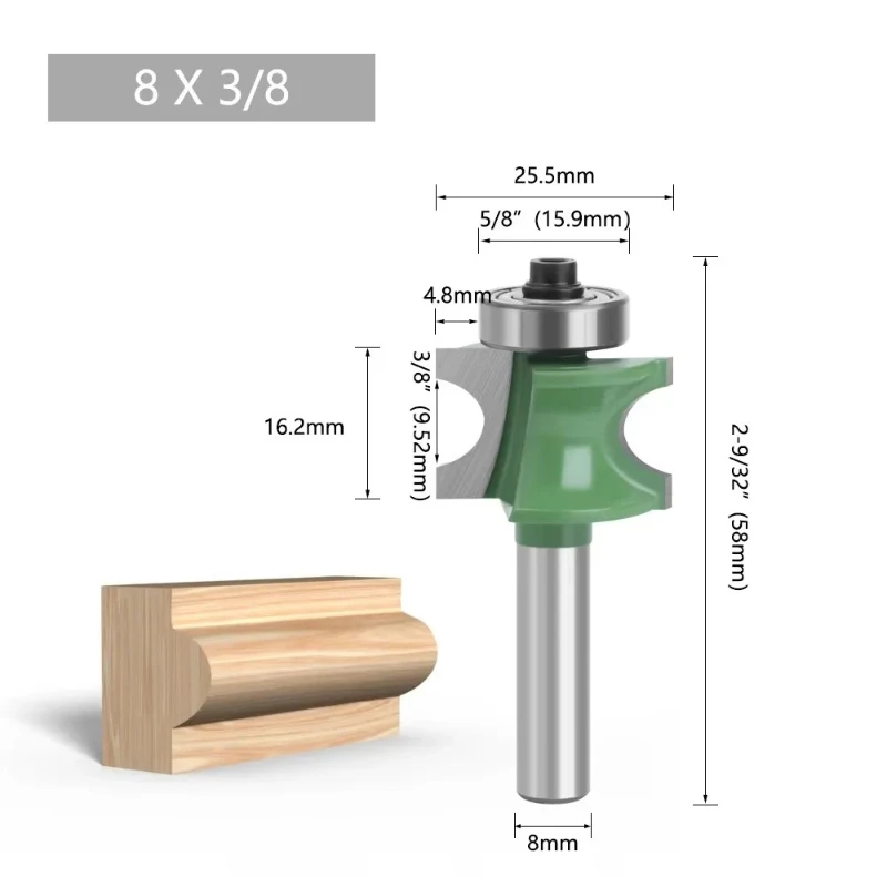 1PC 8MM Shank Milling Cutter Wood Carving Bullnose Half Round Bit Endmill Router Bits Wood 2 Flute Bearing Woodworking Tools
1PC 8MM Shank Milling Cutter Wood Carving Bullnose Half Round Bit Endmill Router Bits Wood 2 Flute Bearing Woodworking Tools
