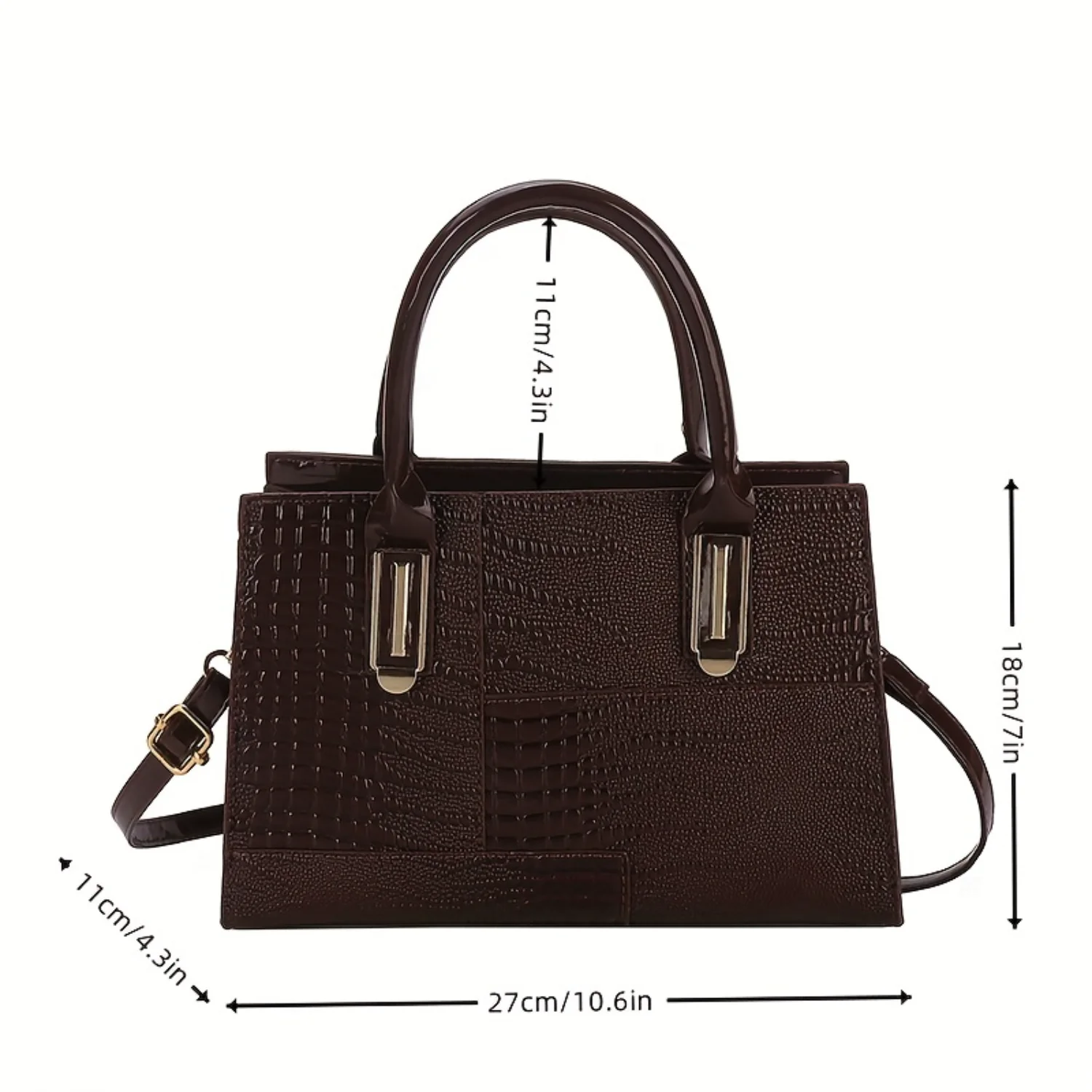 Top Handle Tote Bag Crocodile Pattern Faux Leather Shoulder - Womens Classic Handbag Bamboo Bolso de mujer Kurt geiger
Top Handle Tote Bag Crocodile Pattern Faux Leather Shoulder - Womens Classic Handbag Bamboo Bolso de mujer Kurt geiger