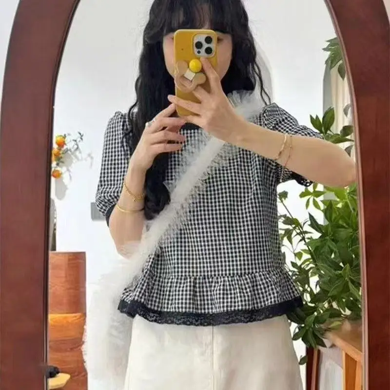 plus Size Women's T-Shirt Summer New Plaid Short Sleeve Cover Belly Doll Shirt Base Layer Top Commute Style Loose Fit Shirt
plus Size Women's T-Shirt Summer New Plaid Short Sleeve Cover Belly Doll Shirt Base Layer Top Commute Style Loose Fit Shirt